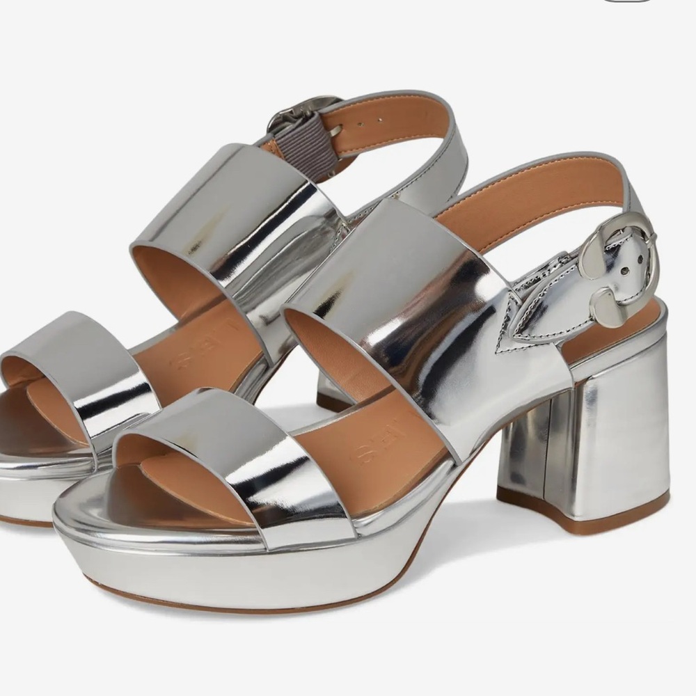 AEROSOLES Silver Platform Heels